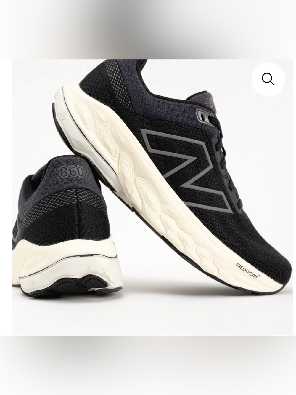 NEW BALANCE 860A14 STABILITY BLACK MESH Fresh Foam Black Athletic Sneakers Sz 9
